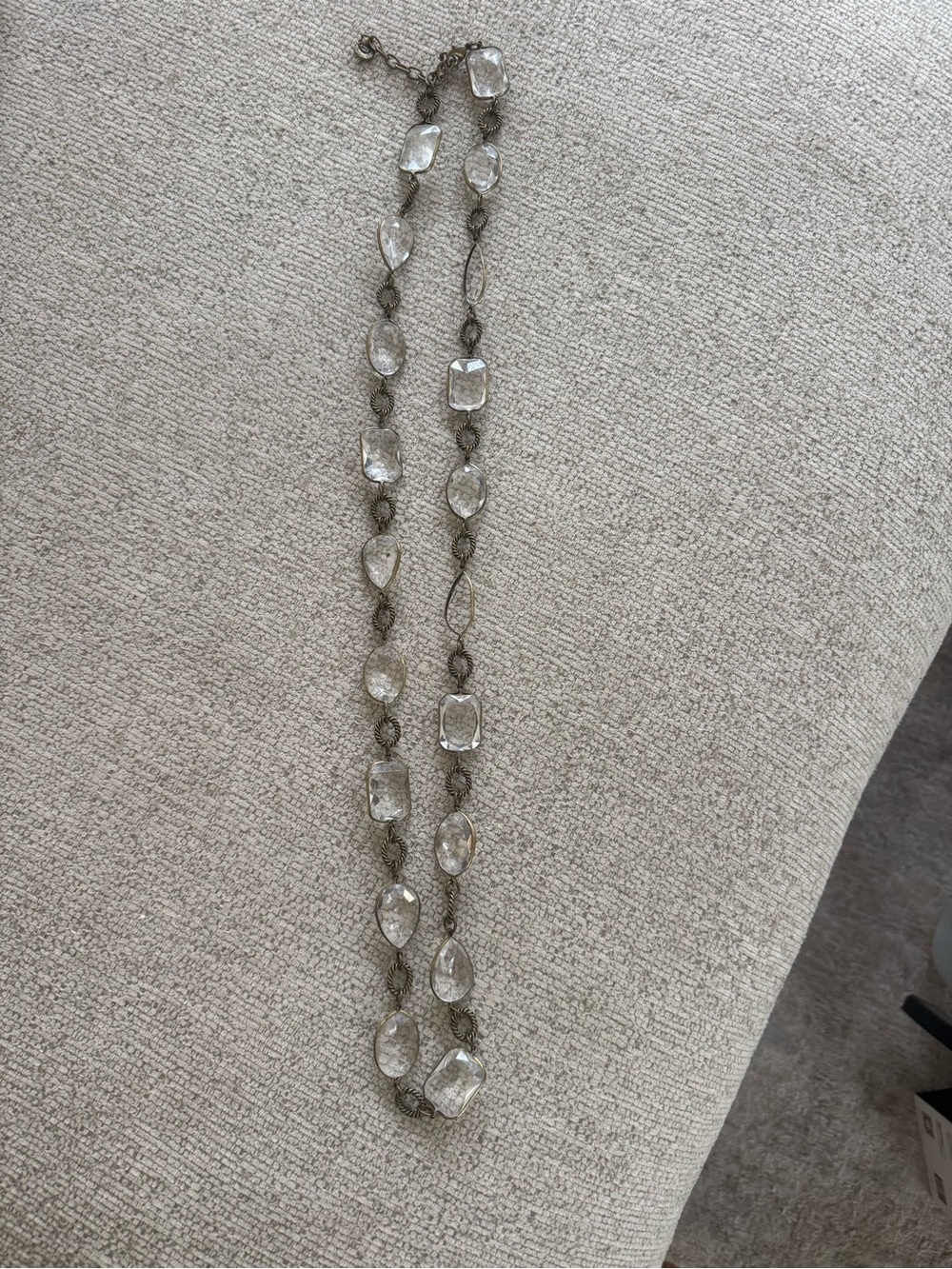 Clear Crystal Drop Chain Necklace - Women's Jewelry